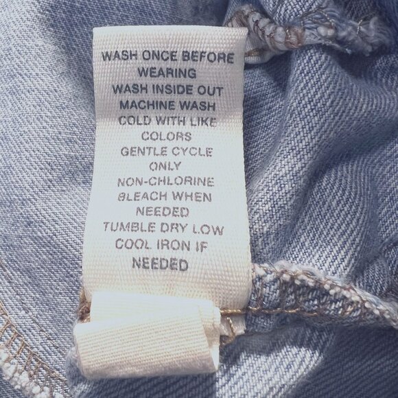 Mudd Y2K Stone Washed Distressed Denim/Jean Long Sleeve Jacket-Medium-Button Up - Picture 15 of 16